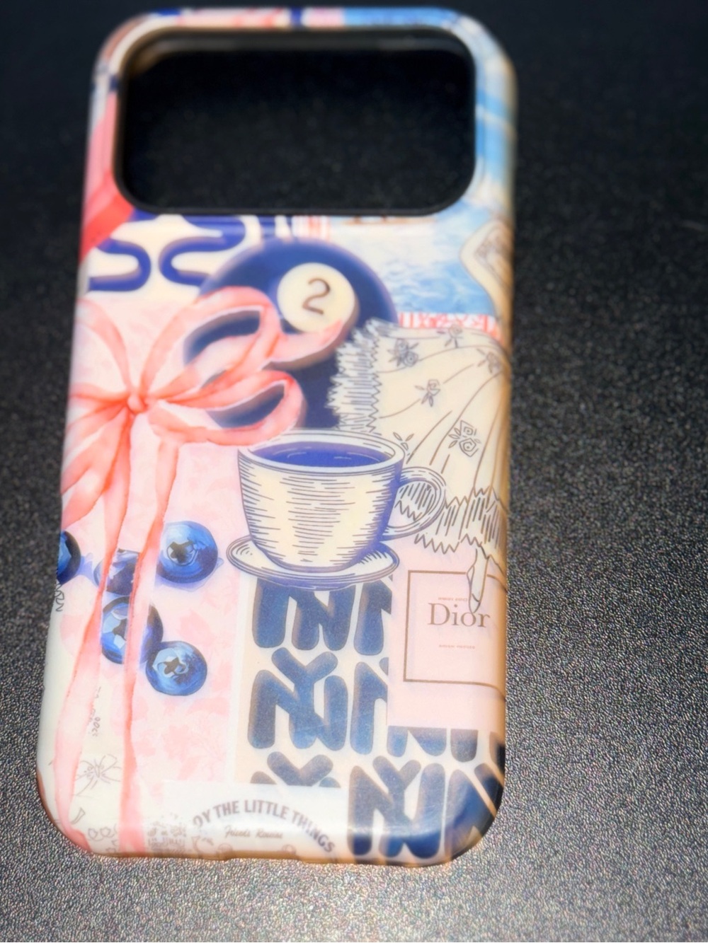 Dior Pink & Blue Floral Teacup iPhone Case - Designer Print